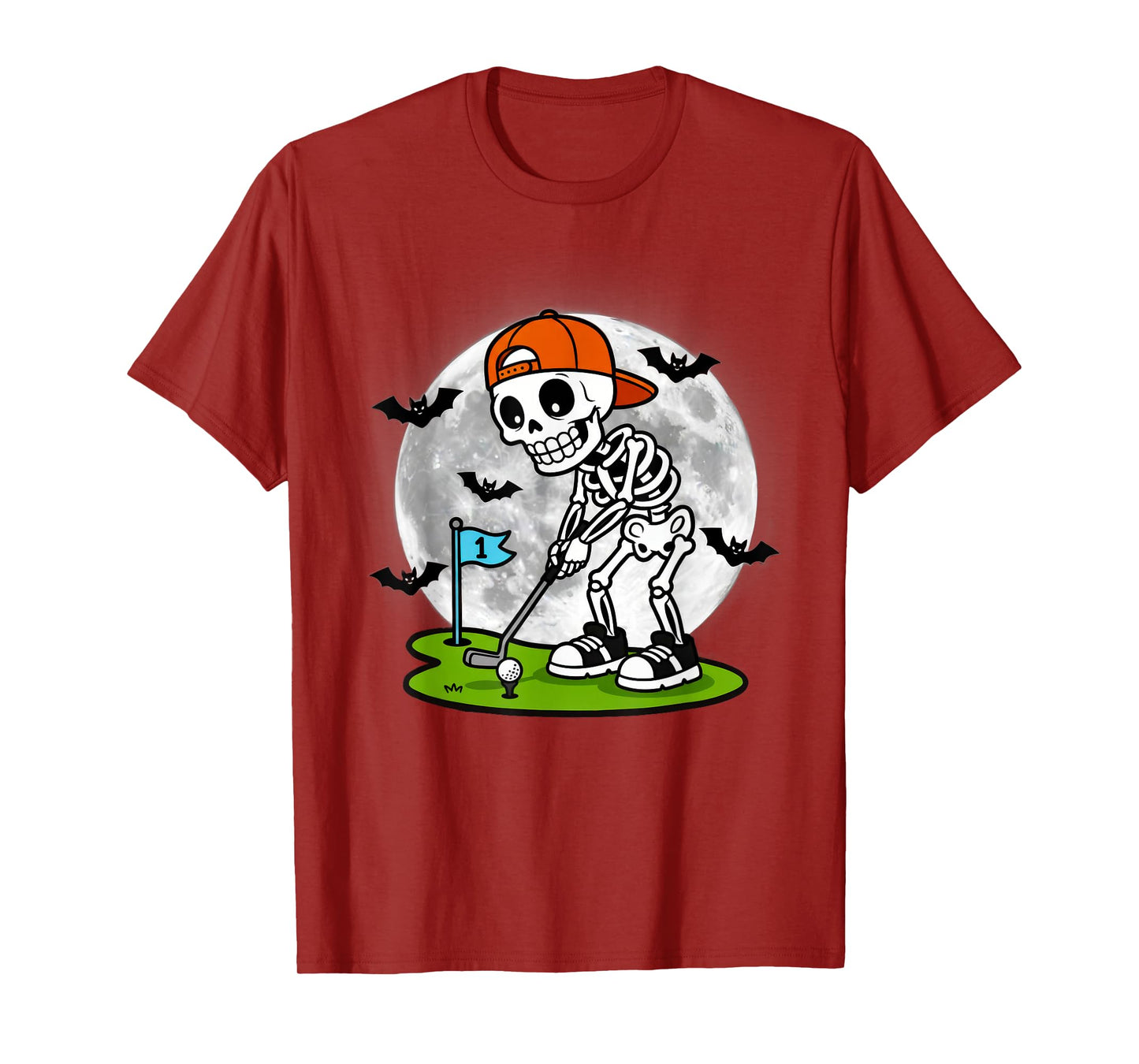 Skeleton Golf Halloween Golfer Golf Player Funny Men Dad T-Shirt