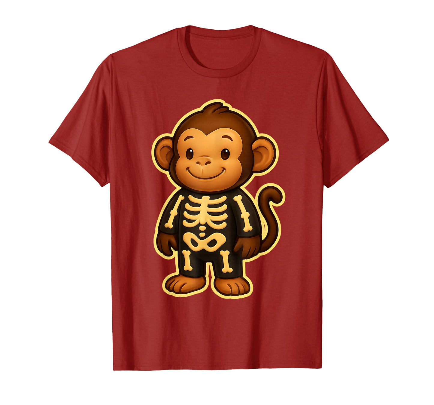 Funny Monkey Skeleton Costume Halloween Party Men Women Kids T-Shirt