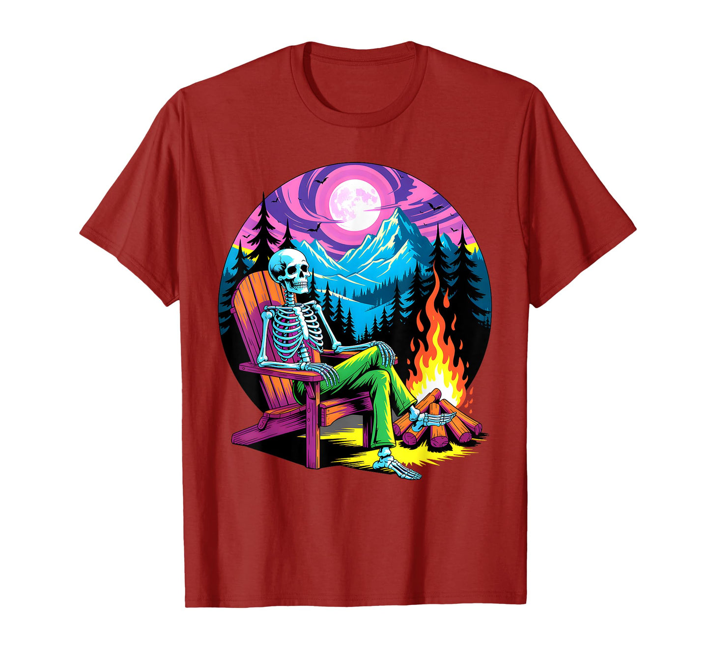 Skeleton Camping Halloween Costume Bones Camp Camper T-Shirt