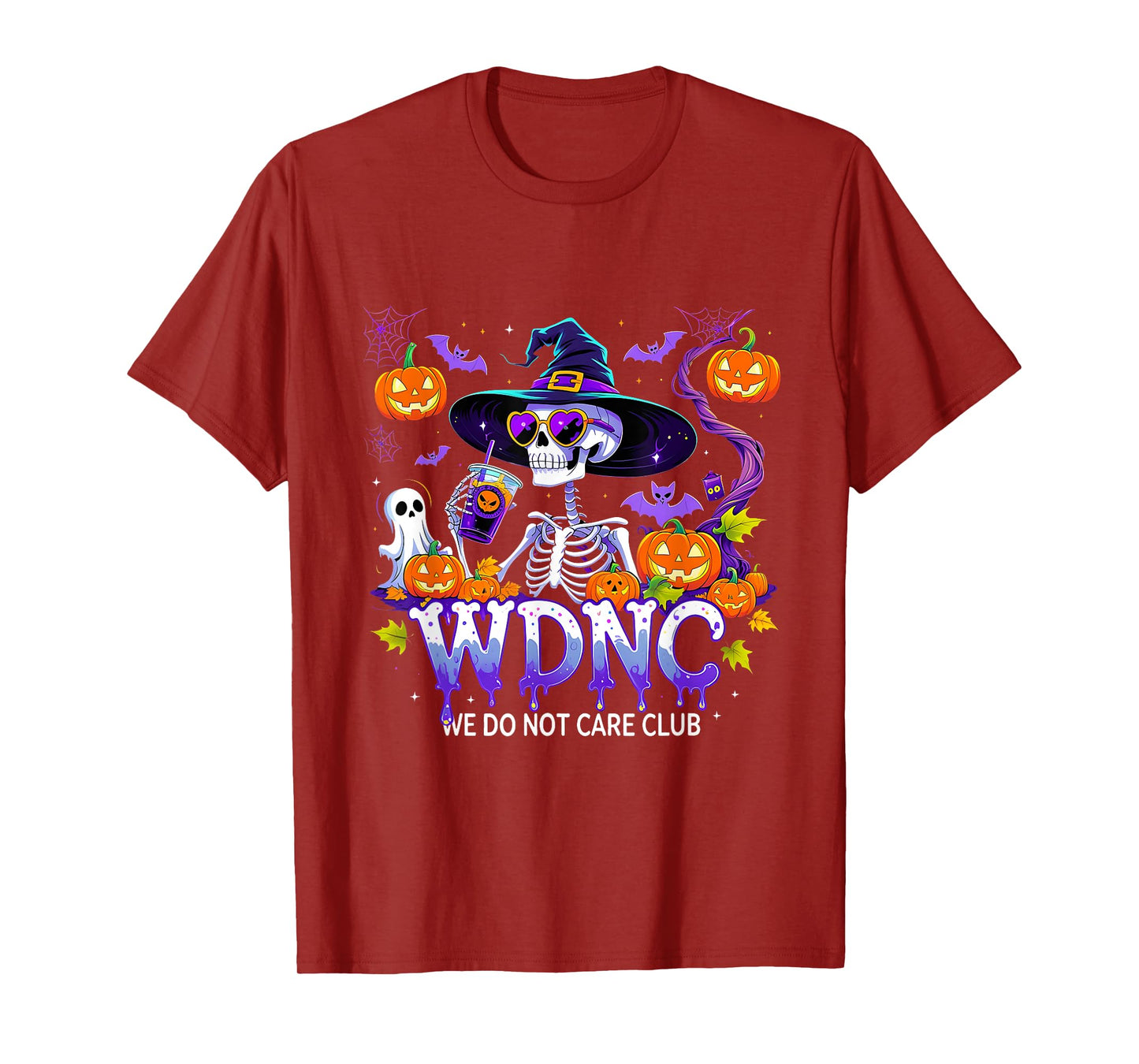 Proud Member WDNC We Do Not Care Club Skeleton Halloween T-Shirt