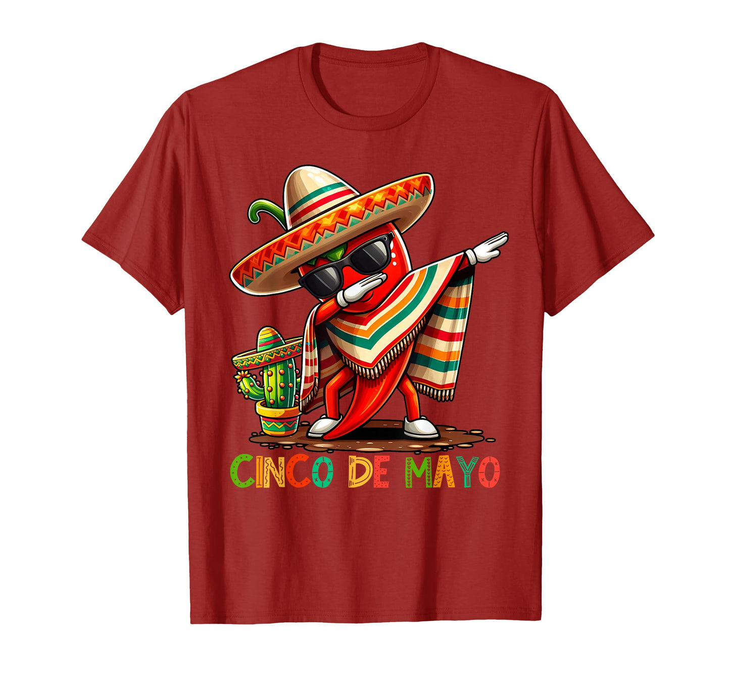 Dabbing Chili Cinco de Mayo Funny Mexican Food Dab Boys Kids T-Shirt