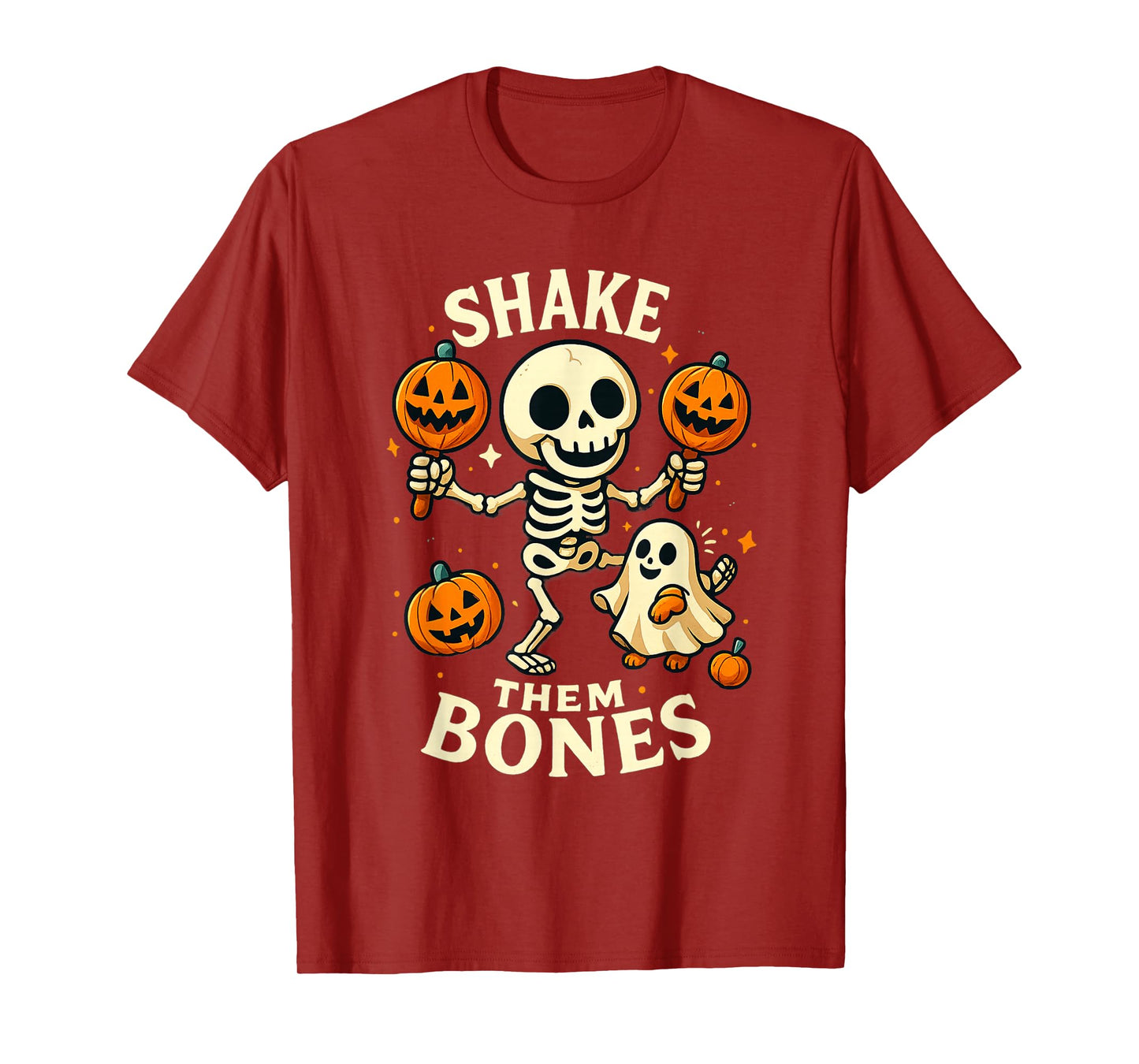 Halloween Shake Them Bones Skeleton Maracas T-Shirt
