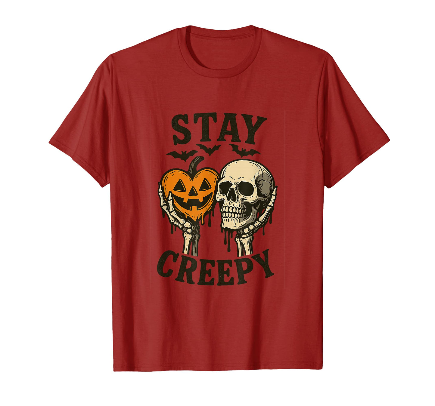 Stay Creepy Skeleton Pumpkin Halloween Apparel for Parties T-Shirt