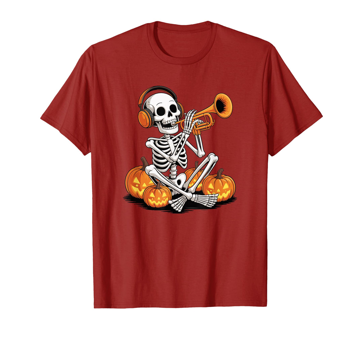 Halloween Skeleton Trumpet Trumpeter T-Shirt