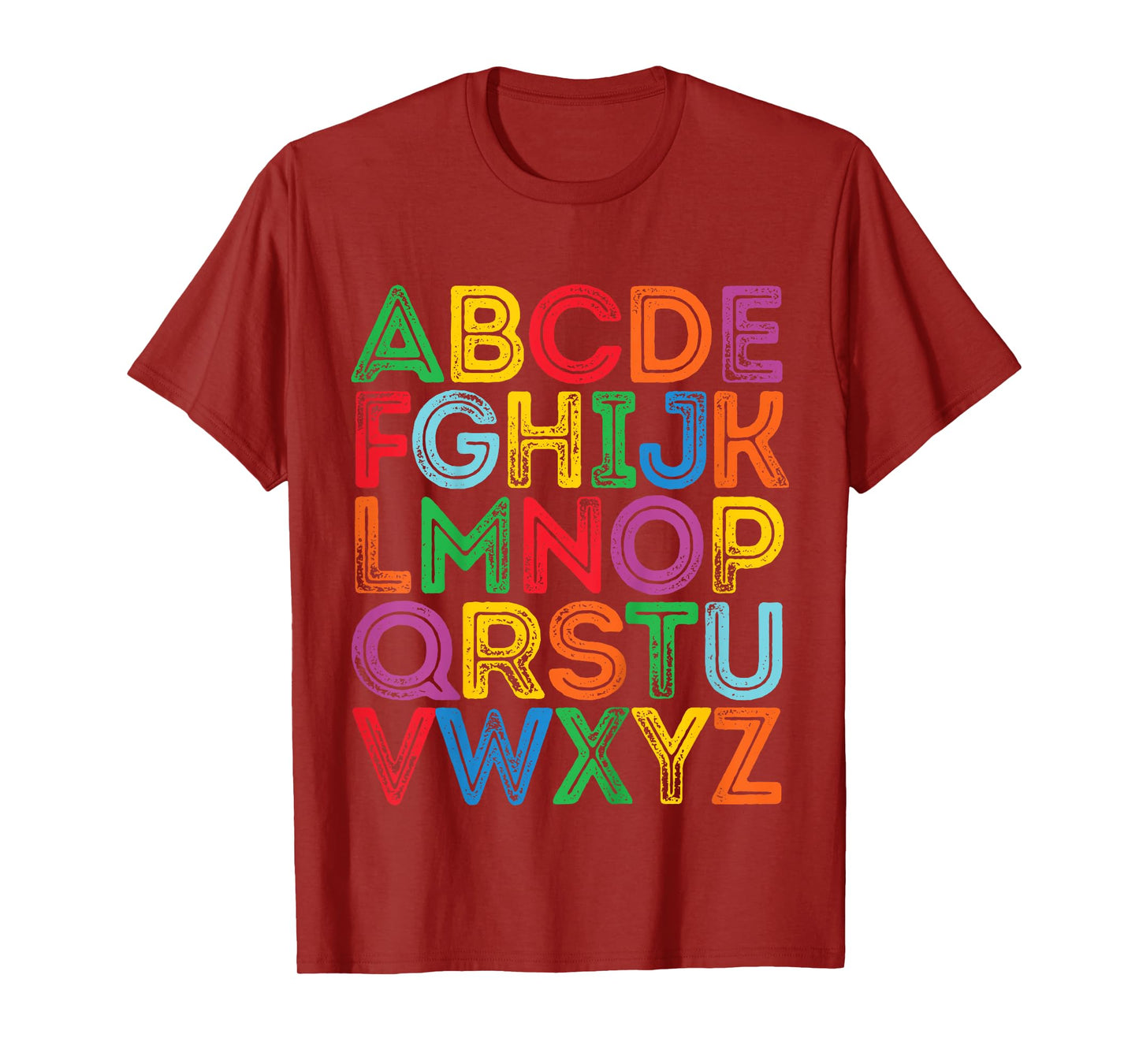 ABCs Shirt Alphabet Colorful Letters Reading Kids Boys Girls T-Shirt