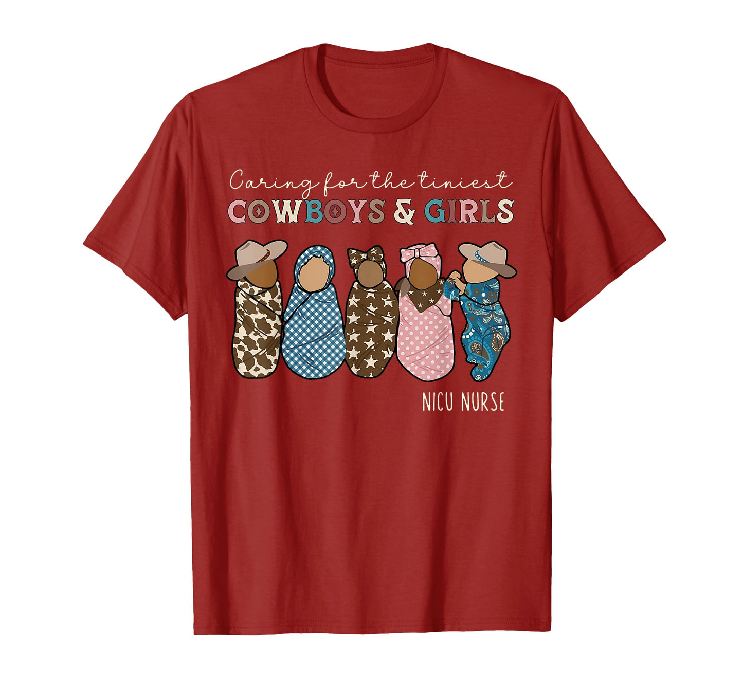 Western NICU Nurse Cowboys And Girls Baby Neonatal Nurse T-Shirt