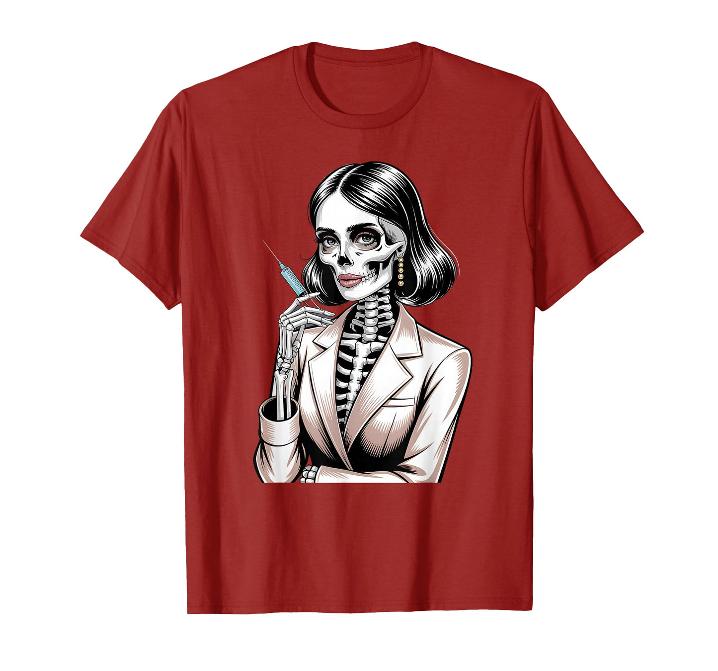 Halloween Skeleton Cosmetologist Beautician T-Shirt