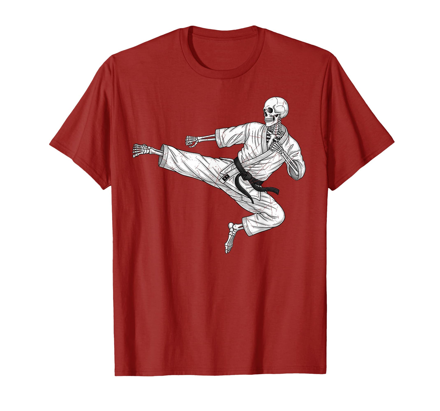 Martial Arts Skeleton Flying Side Kick Karate Taekwondo T-Shirt