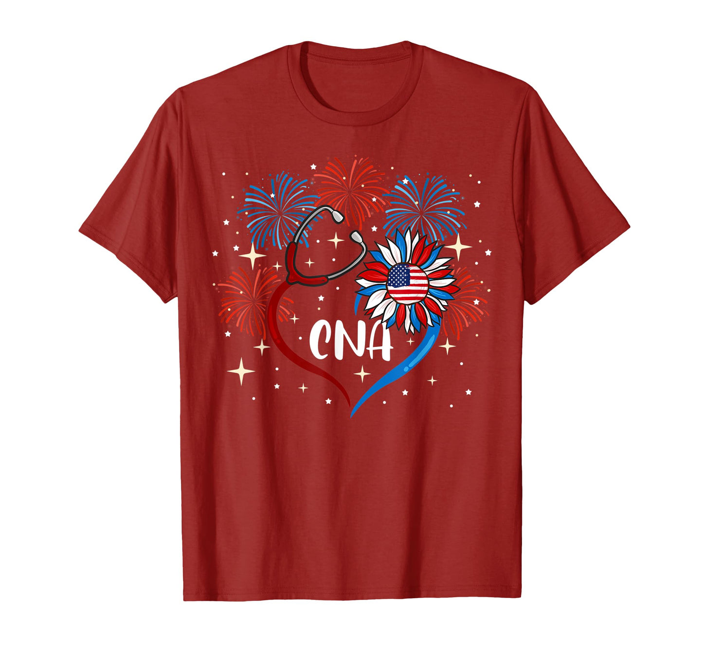All American CNA Life American Flag Sunflower 4th Of July T-Shirt for Women Kids Men