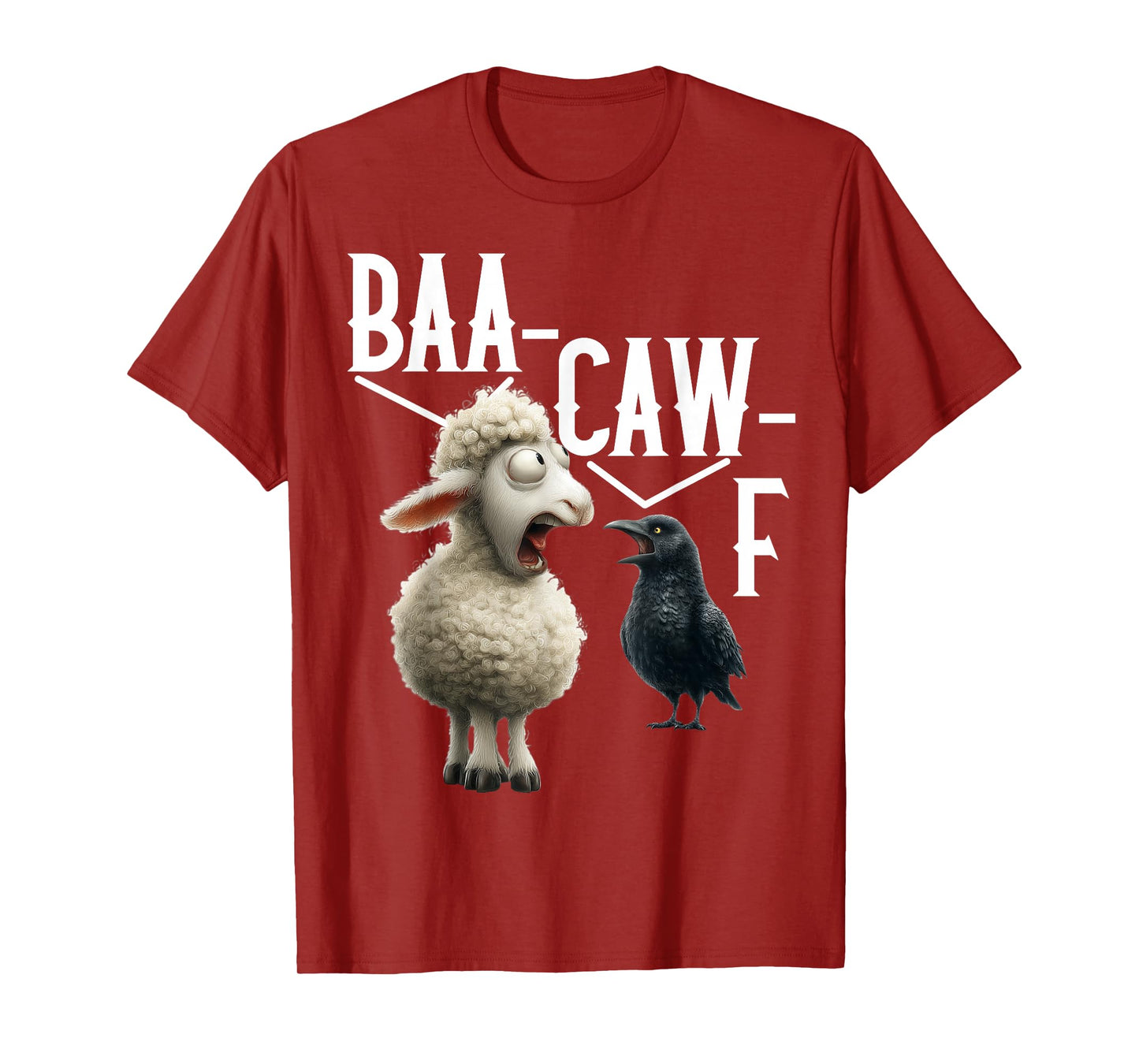 Animal Sound Pun Shirt – Baa Caw = Back Off Crow & Sheep Tee T-Shirt