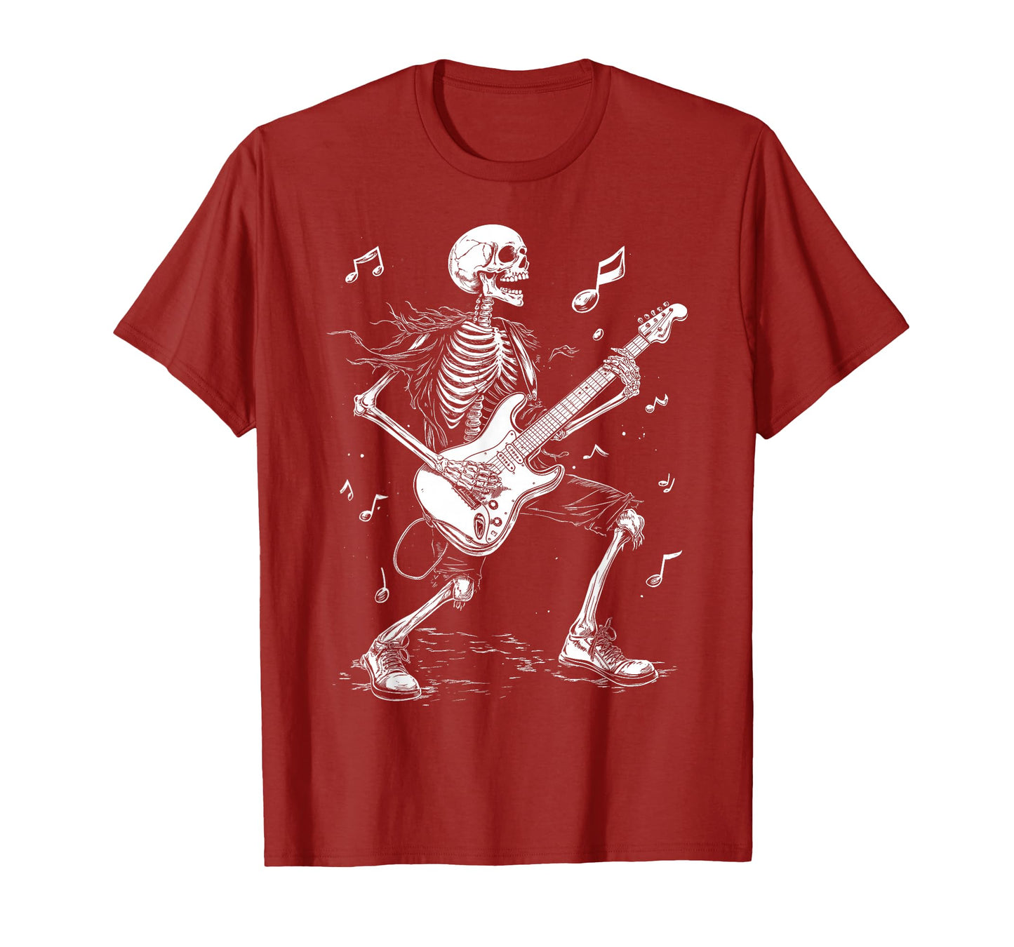 Skeleton Electric Guitar Player Music Rock Band T-Shirt