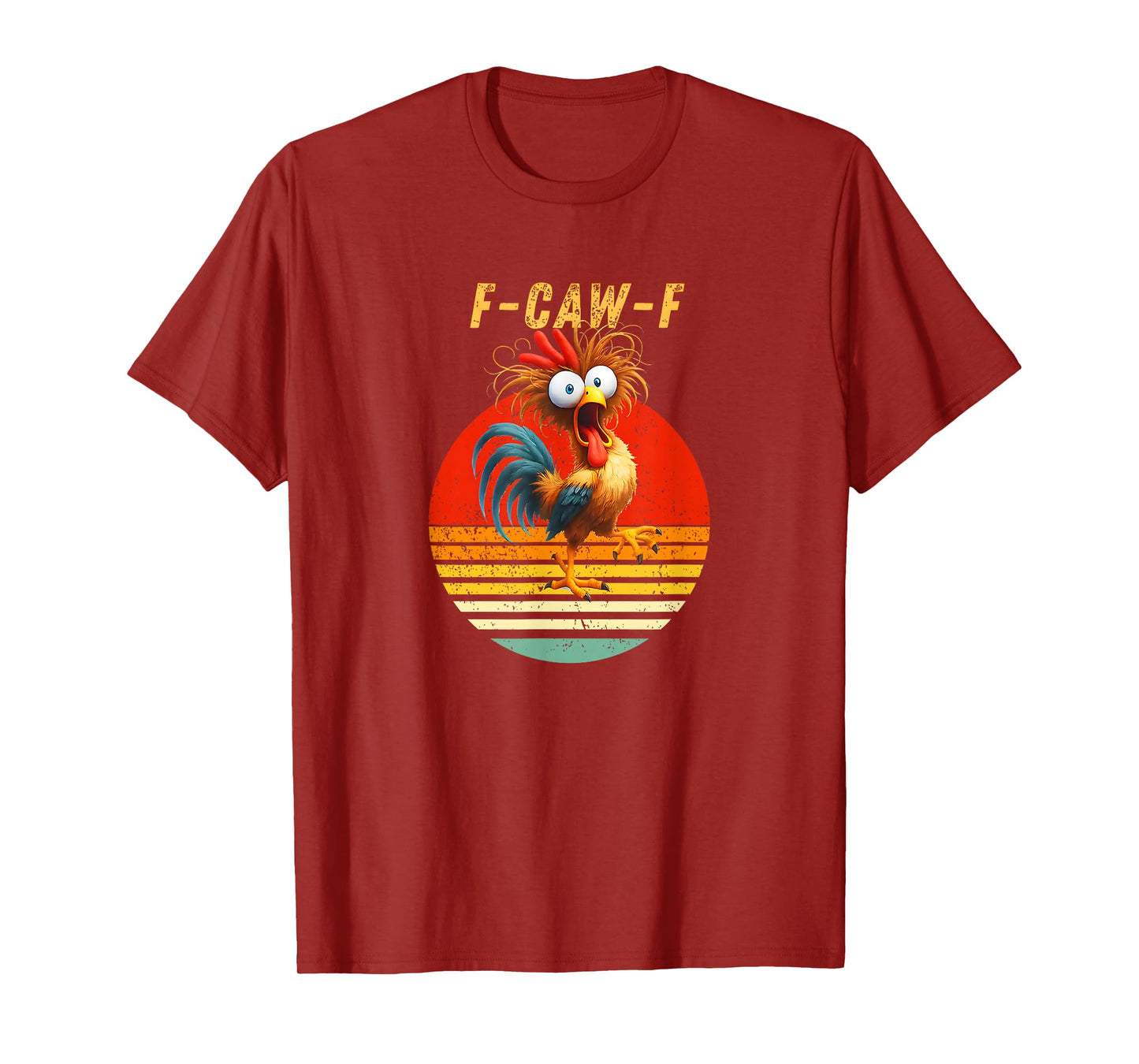 F-Caw-F Chicken Vintage Sunset T-Shirt