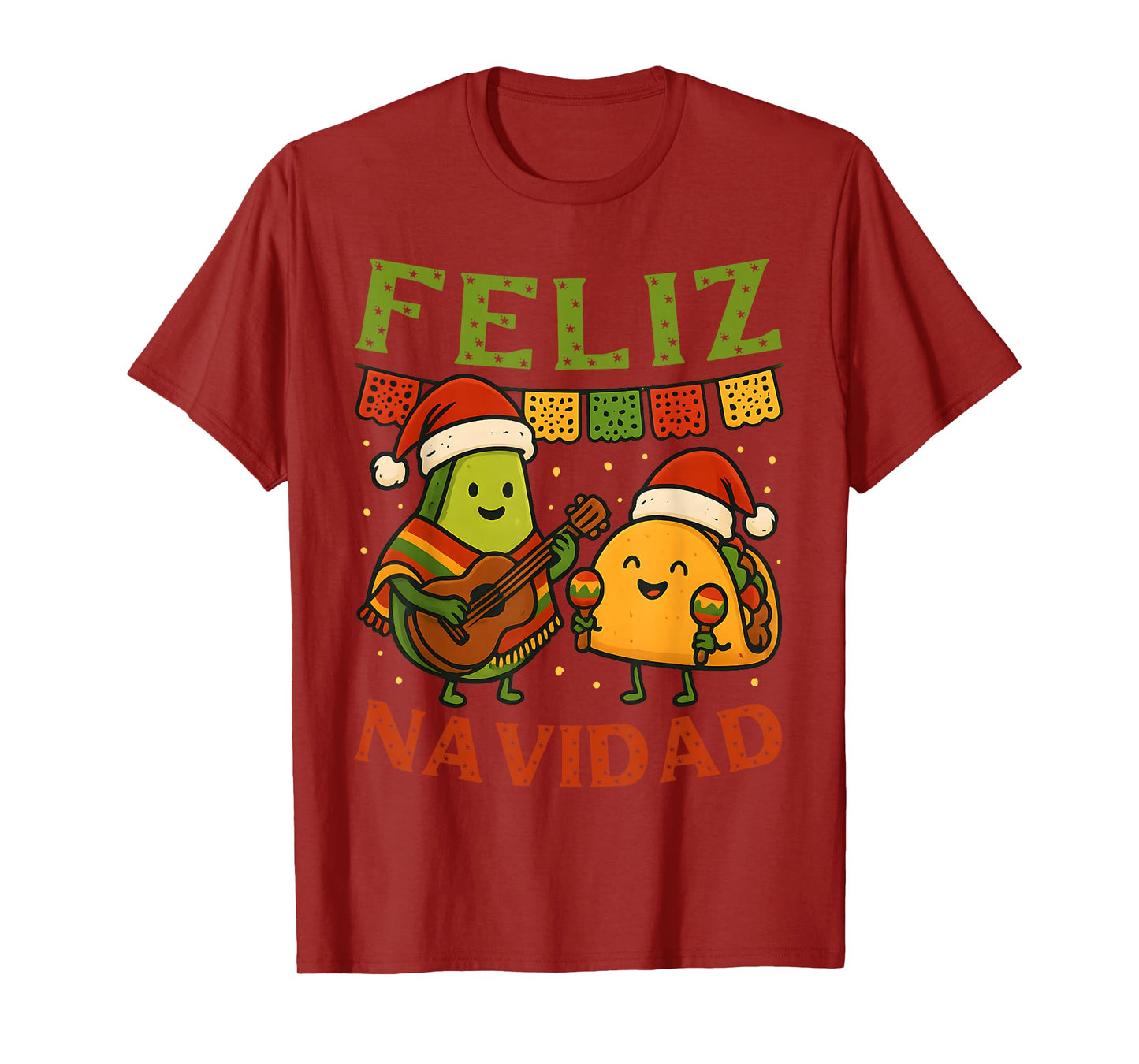 Funny Feliz Navidad Avocado Tacos Mexican Christmas Family T-Shirt