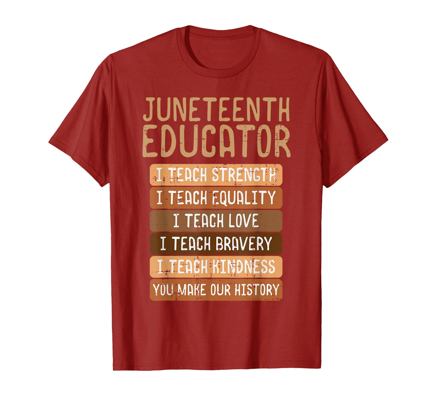 Juneteenth Educator Teach Strength Melanin Teacher Men Women T-Shirt