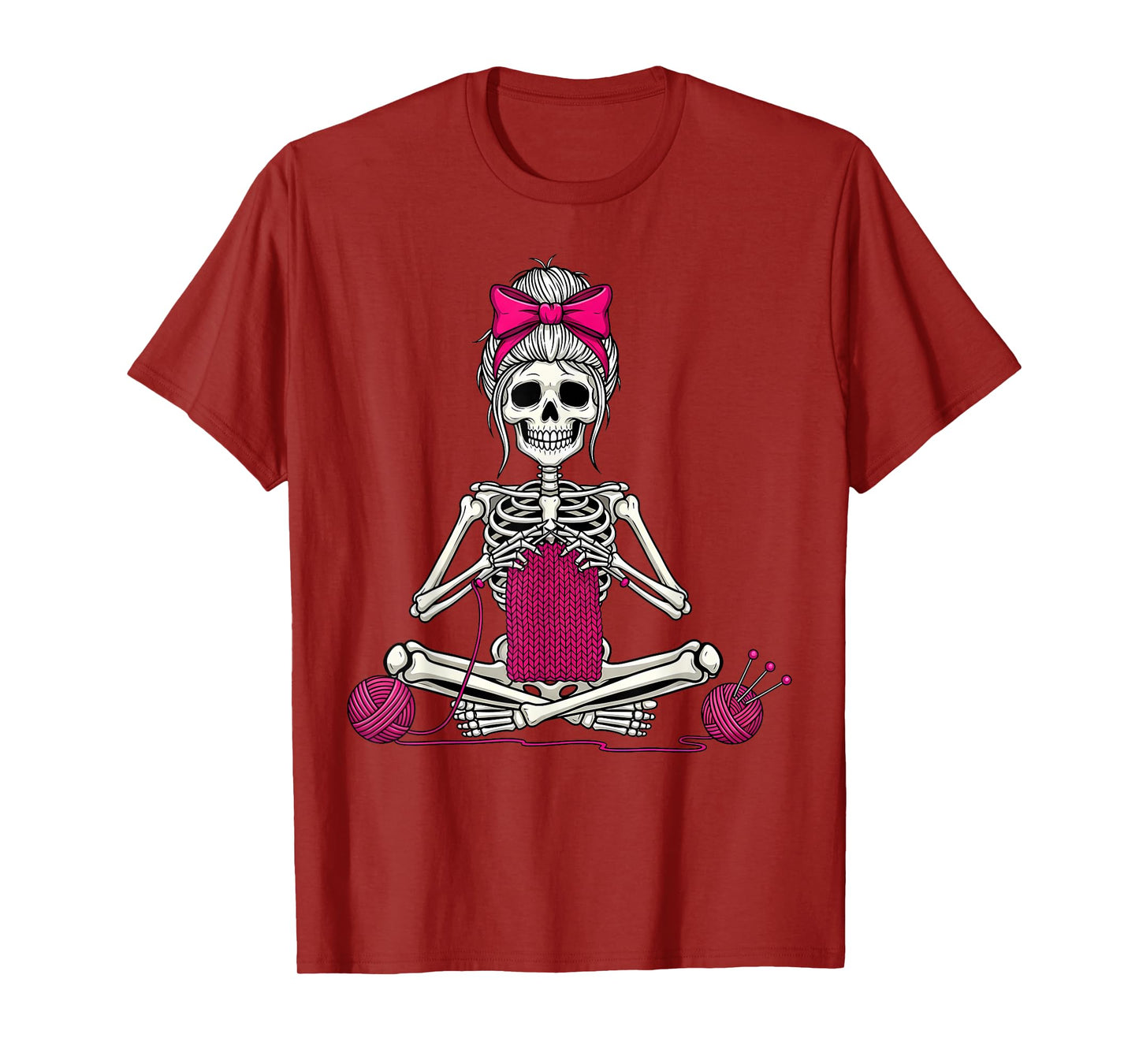 Halloween Spooky Skeleton Yarn Craft Crochet T-Shirt
