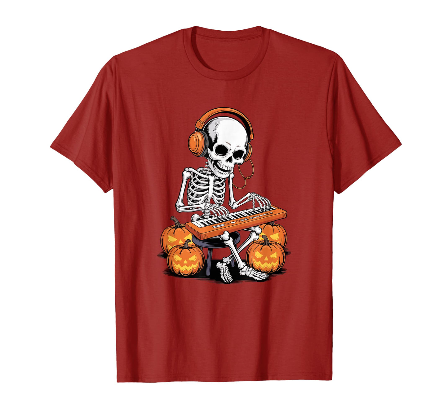 Halloween Skeleton Pianist Keyboard Piano Pianists T-Shirt