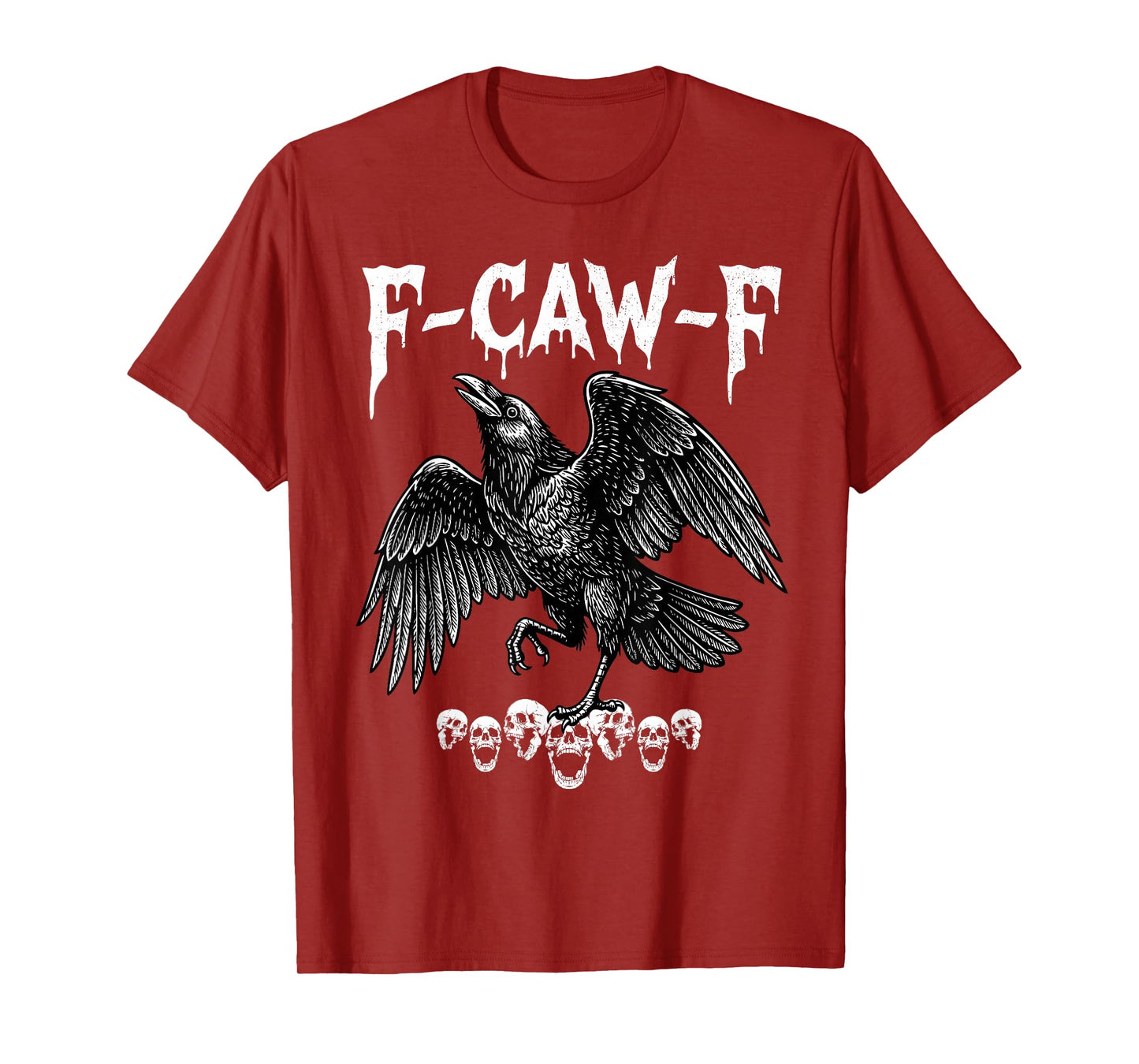 F-Caw-F Funny Black Crow Bird Moon Gothic Adult Humor F cawF T-Shirt