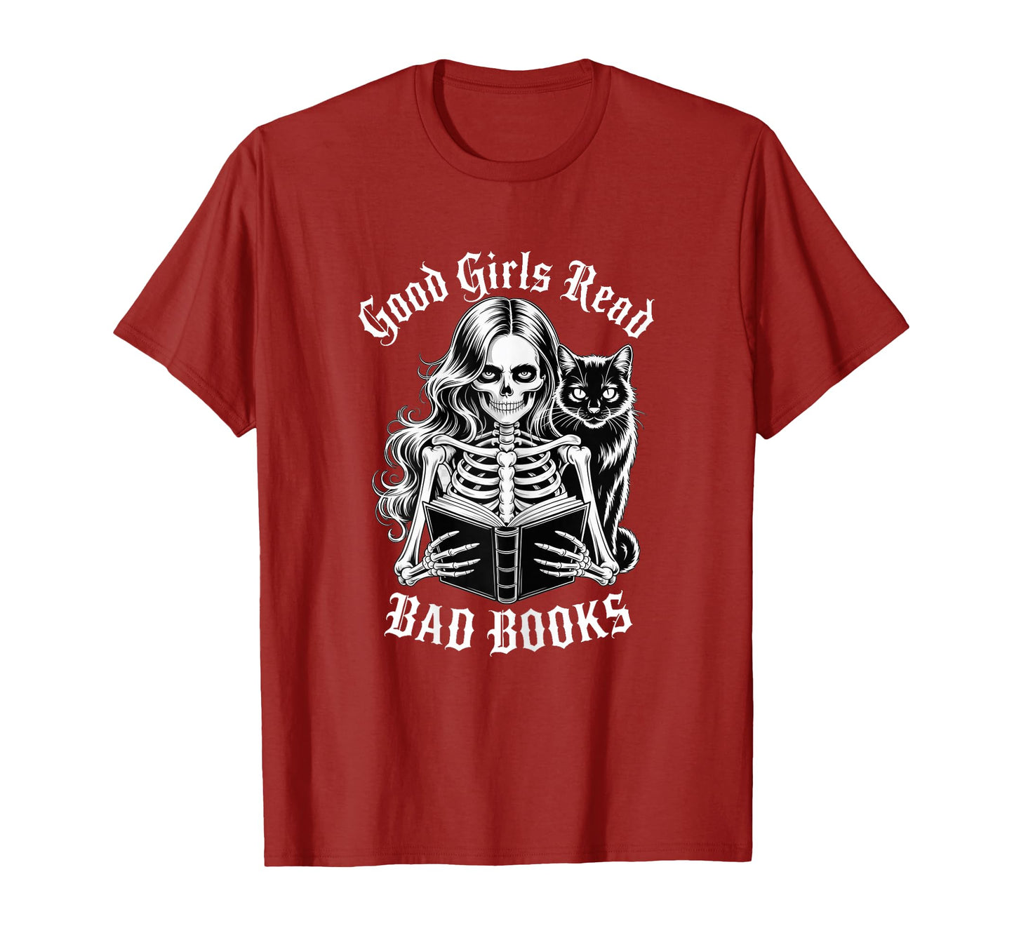 Good Girls Read Bad Books Shirt Funny Smut Reader Black Cat T-Shirt