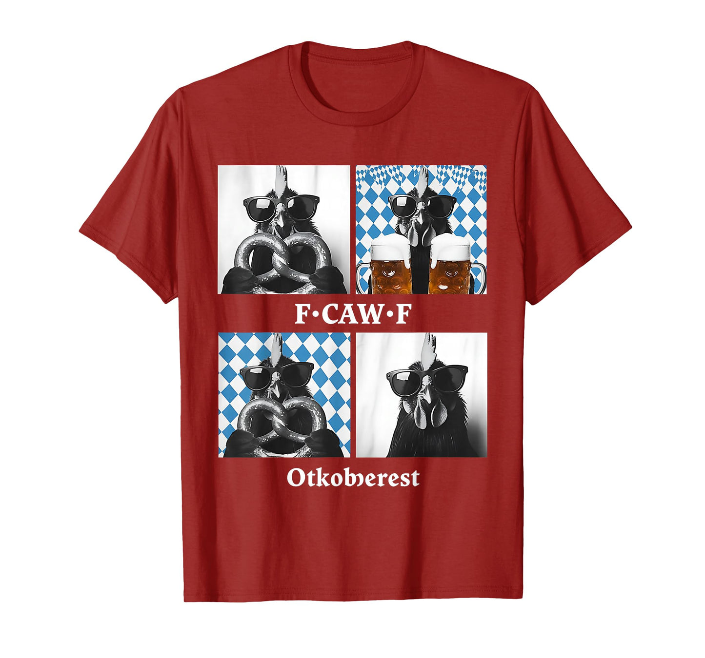 Rooster Chicken Oktoberfest Sunglasses Photobooth Selfie T-Shirt