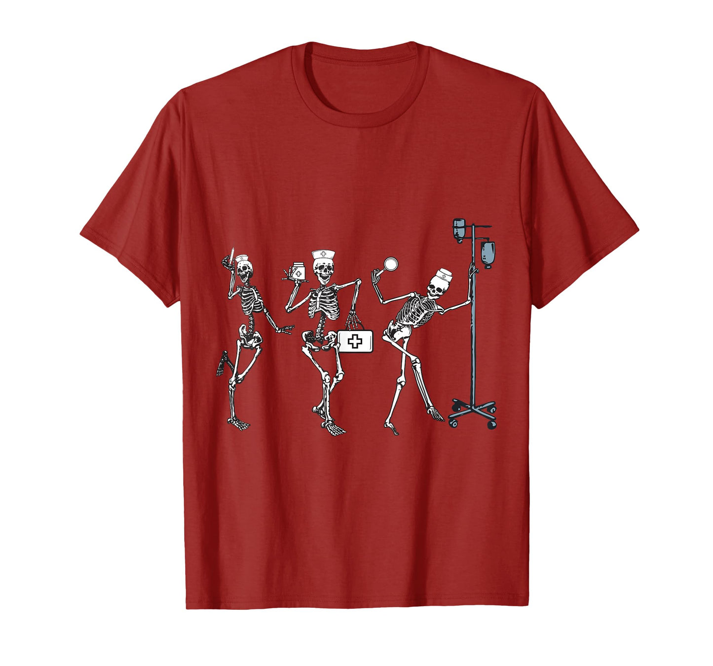 Halloween Skeleton Nurse Spooky Season Healthcare Dancing T-Shirt