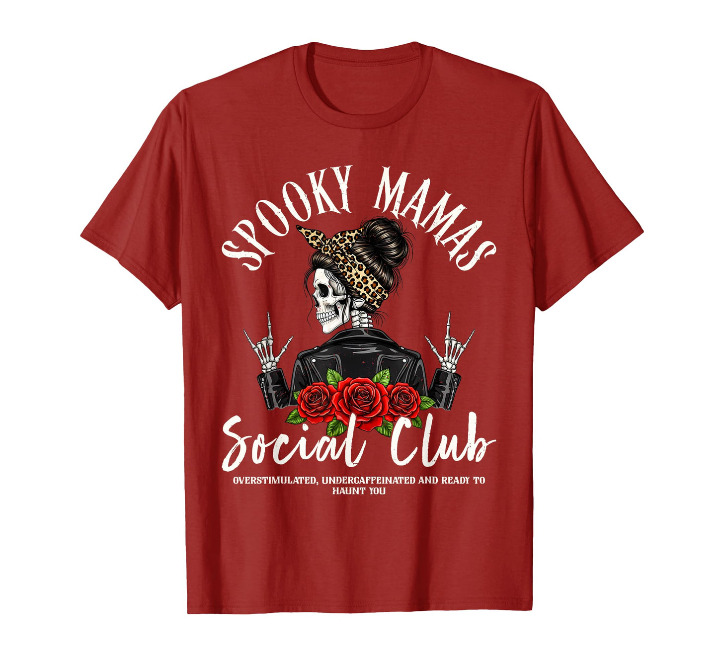Spooky Mamas Social Club Halloween Vibe Skeleton Women Funny T-Shirt