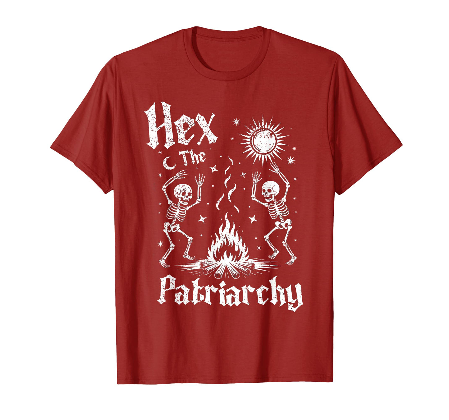 Hex The Patriarchy Skeleton Funny Feminist Halloween T-Shirt