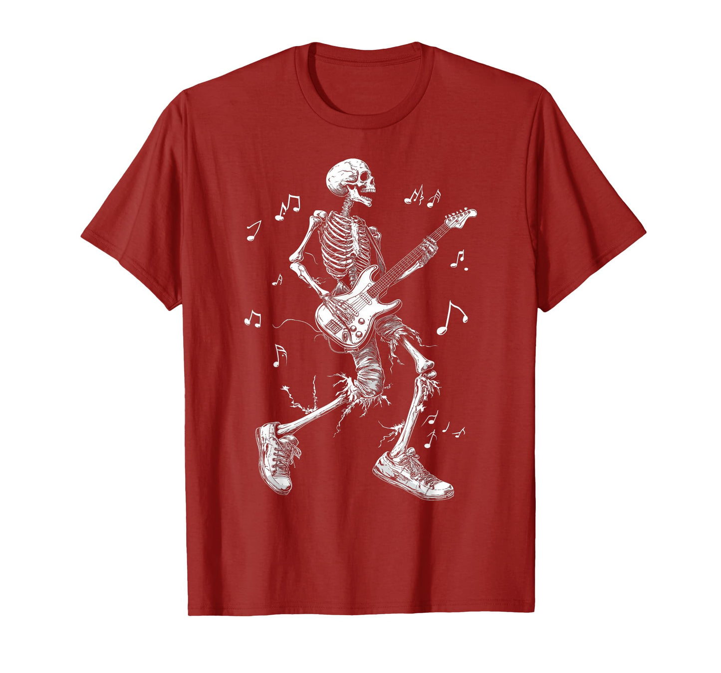 Skeleton Electric Guitar Player Music Rock Band T-Shirt
