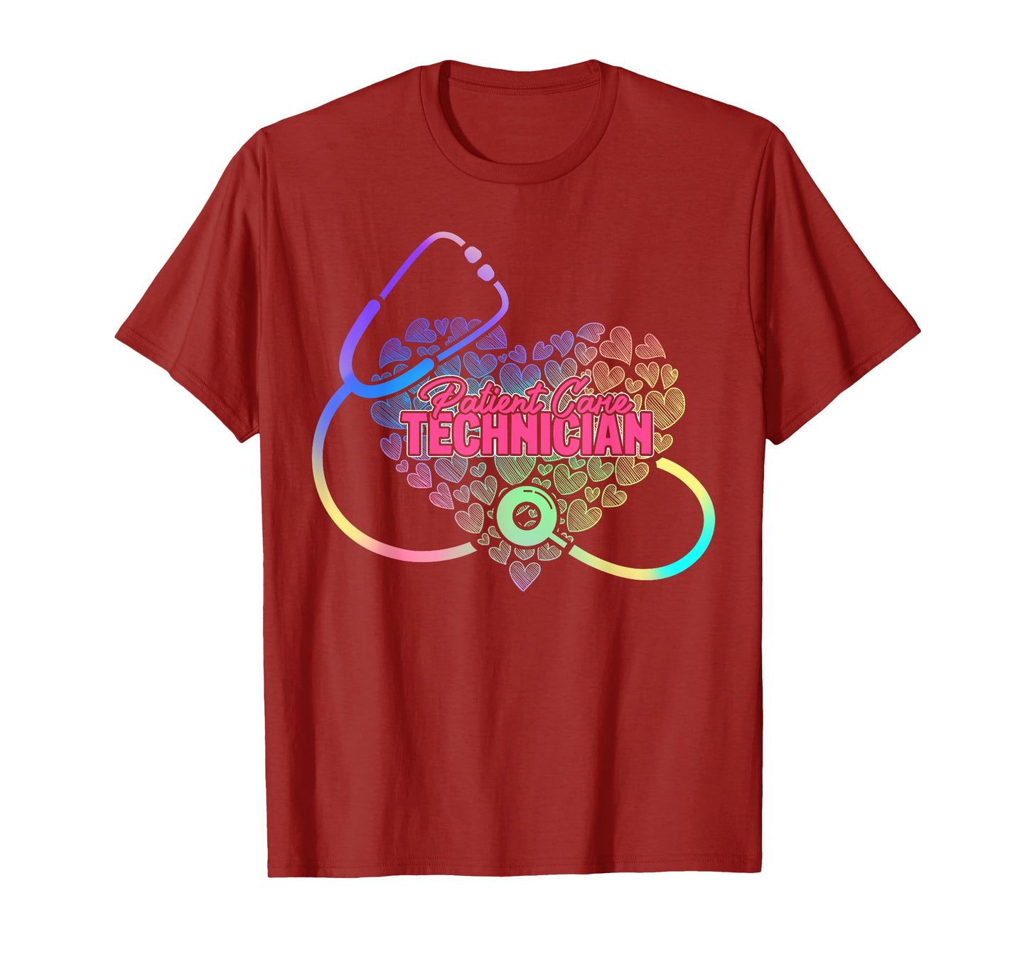 Patient Care Technician Heart Stethoscope T-Shirt