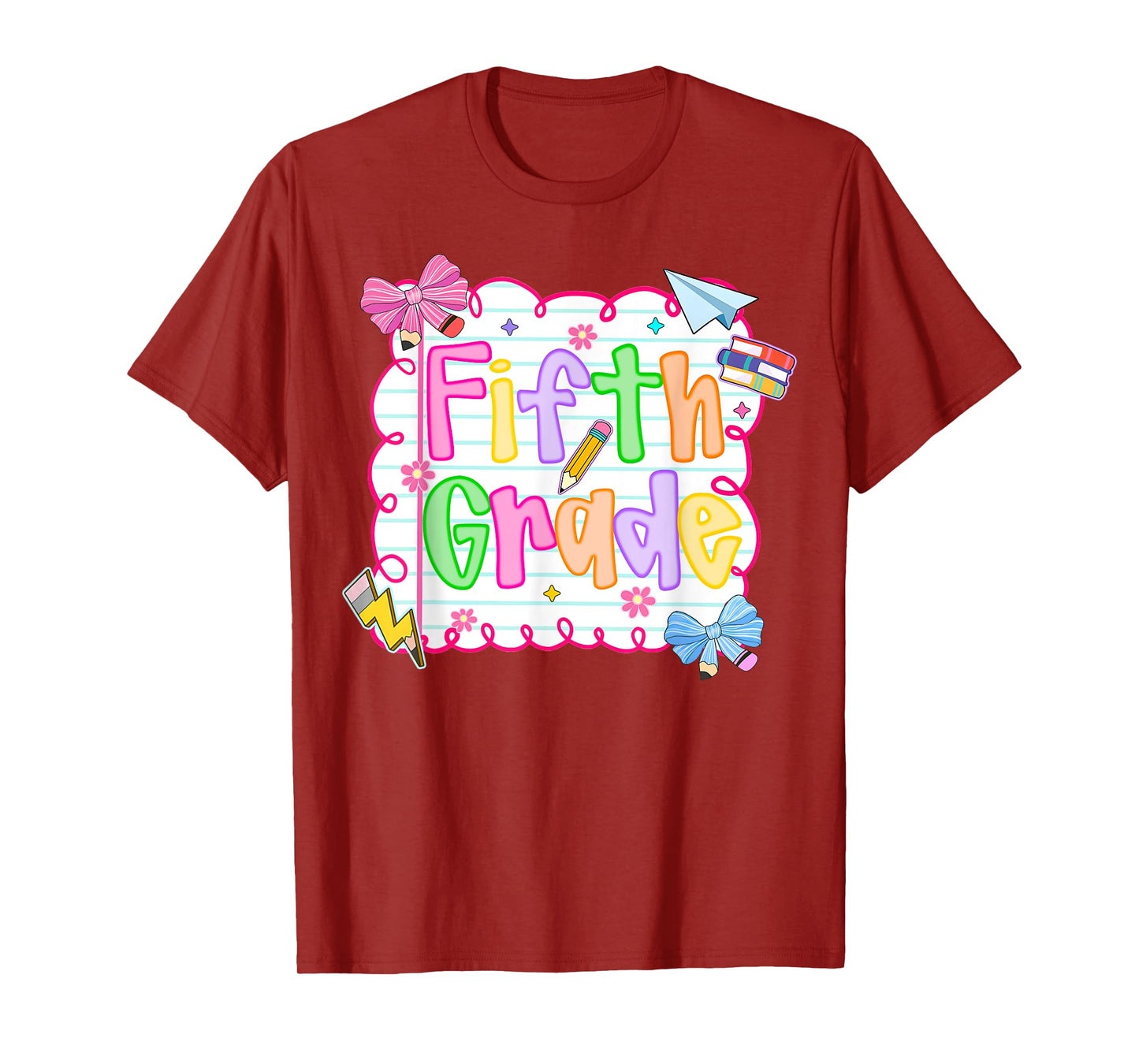 HUGvyn Back to School: Cute Fifth Grade Preppy Teacher Girls T-Shirt