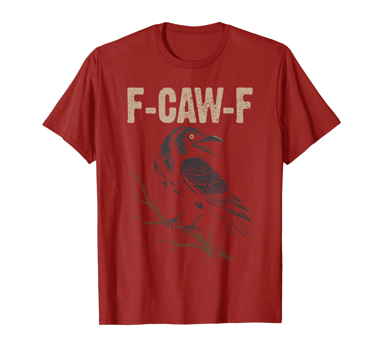 Black Crow F-Caw-F Full Moon Gothic Witchy Adult Humor Men T-Shirt