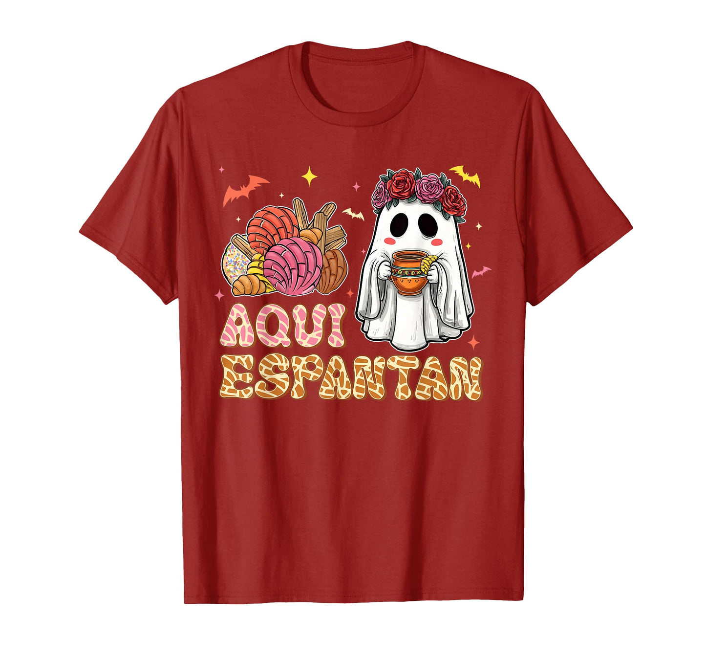 Aqui Espantan Spooky Conchas Espooky Mexican Ghost Halloween T-Shirt