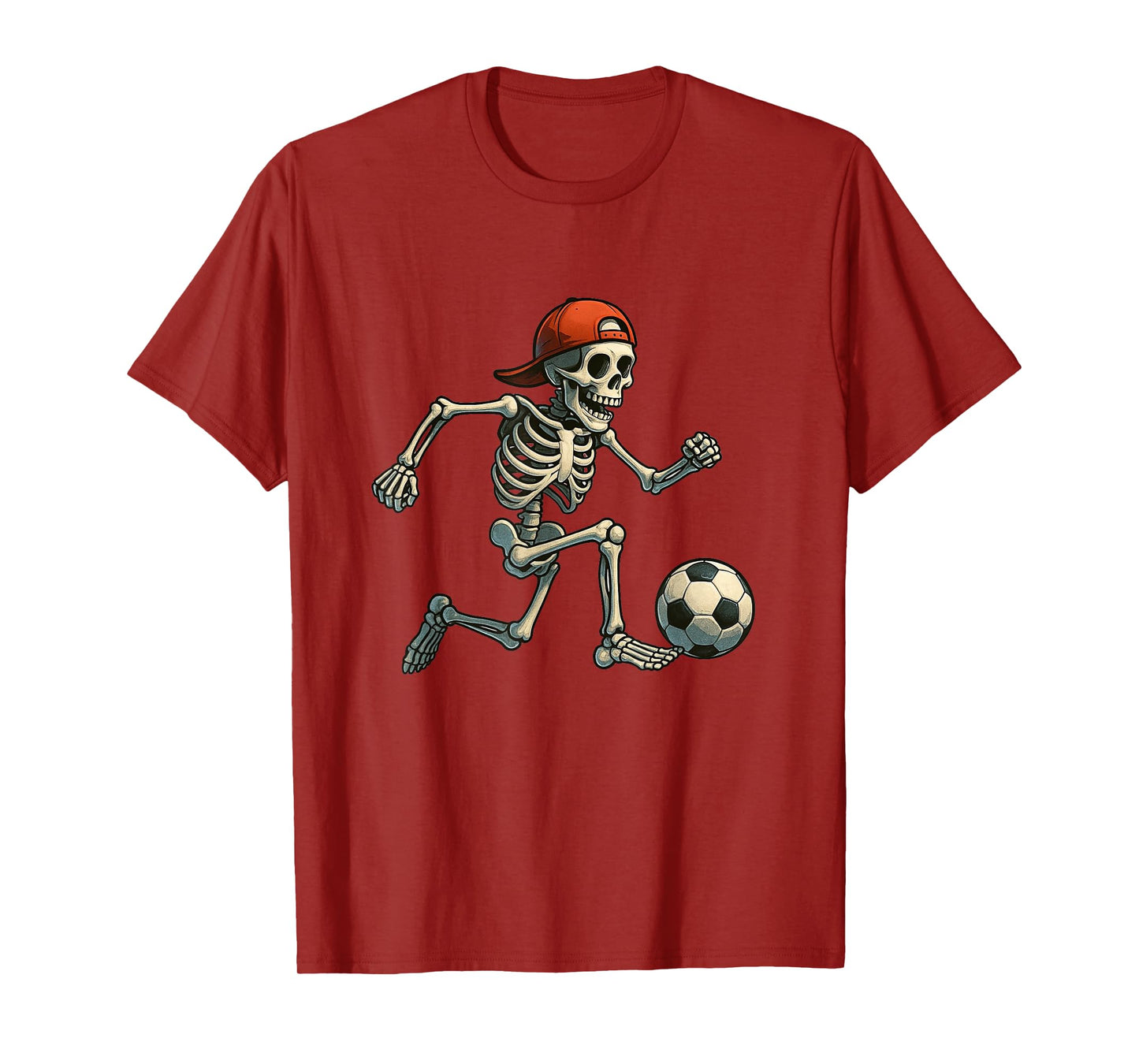 Skeleton Soccer Halloween Costume Funny for Men Boys Kids T-Shirt