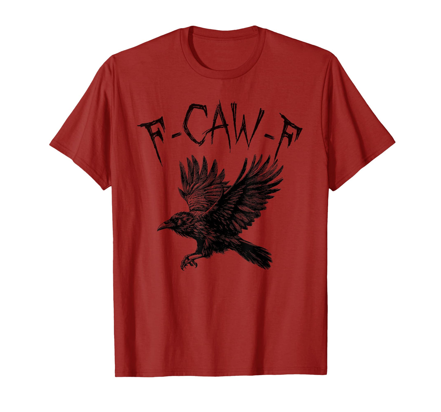 Black Crow, F-Caw-F Funny Black Bird Moon Gothic Adult Humor T-Shirt