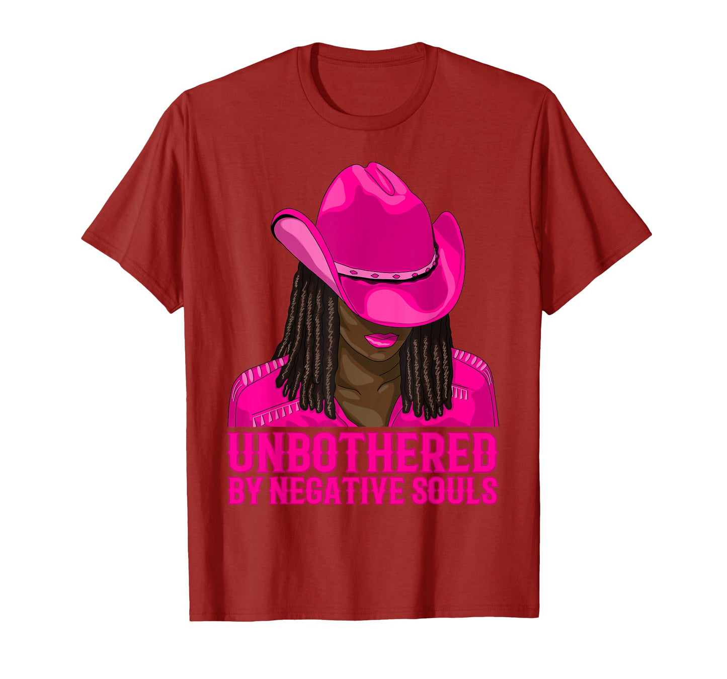 Unbothered By Negative Souls Western Cowgirl Black Women T-Shirt