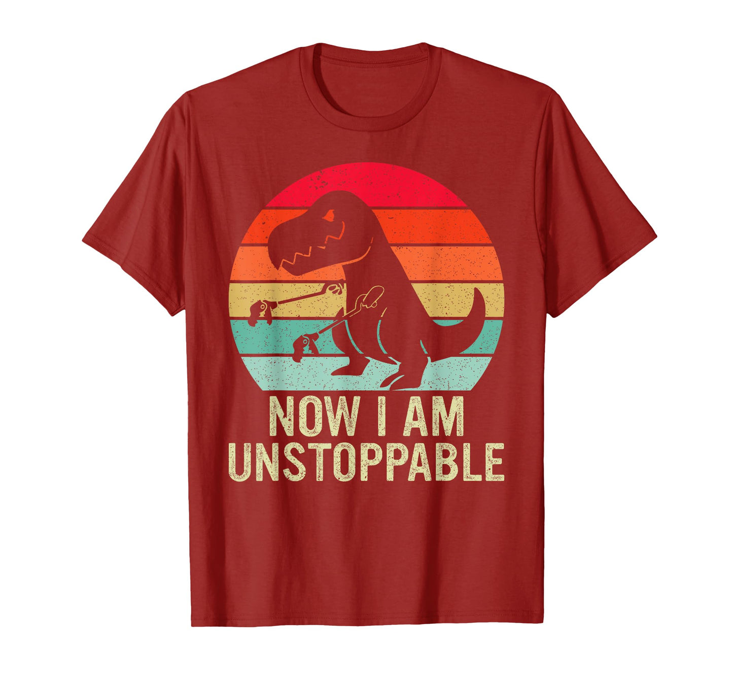 Retro Now I Am Unstoppable Funny T-Rex Vintage T-Shirt