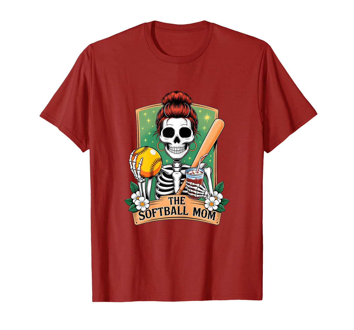 The Softball Mom Tarot Card Skeleton Game Day Proud Moms T-Shirt