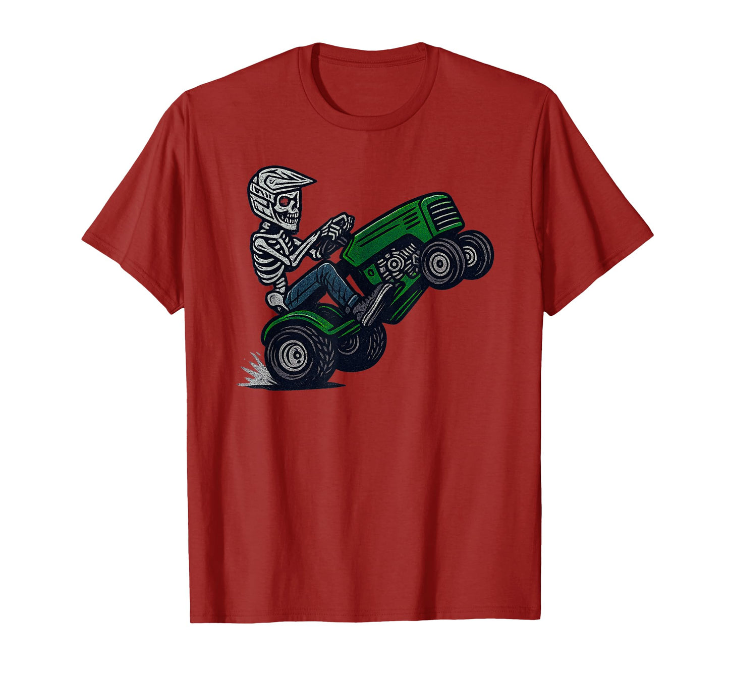 Vintage Halloween Skeleton Lawn Mower Funny Spooky Costume T-Shirt