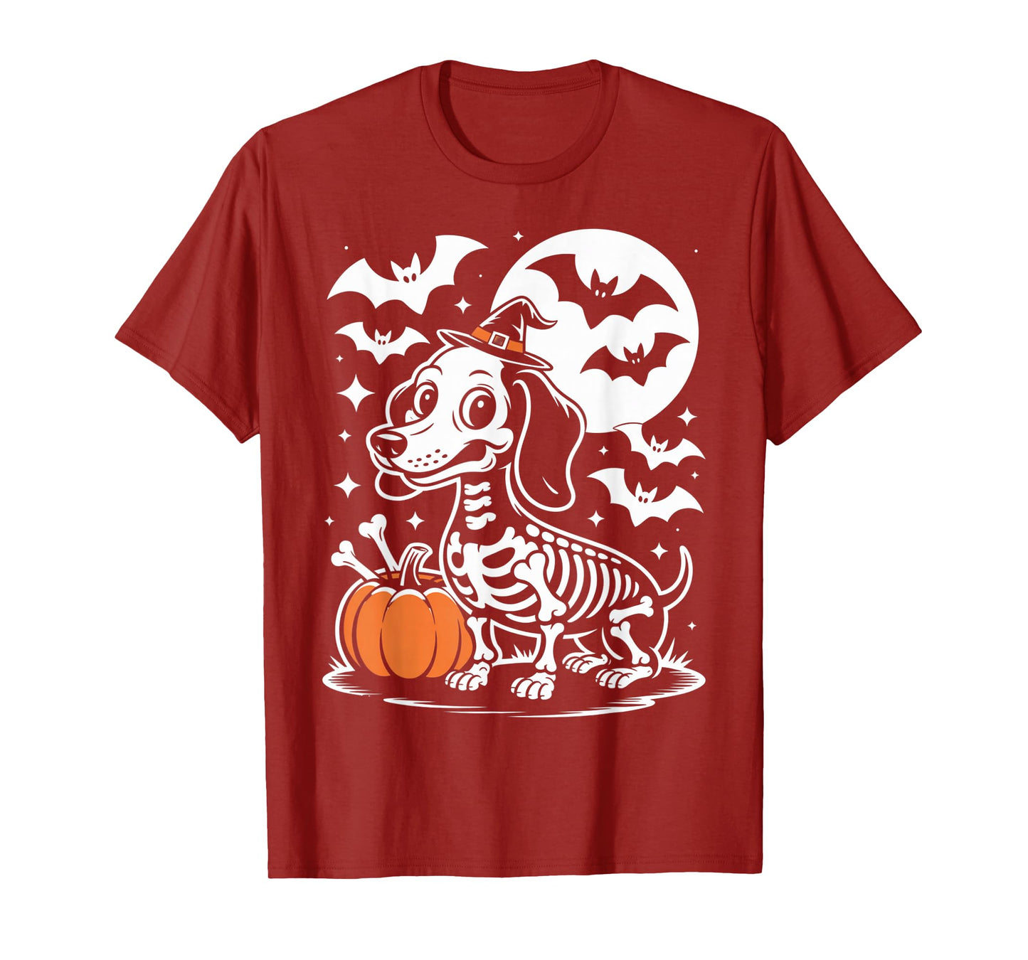 Funny Halloween Dog Skeleton Spooky Puppy Bones Design T-Shirt