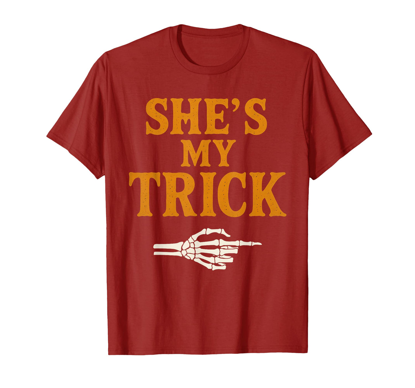 She's My Trick Ghost Skeleton Couples Halloween Matching T-Shirt
