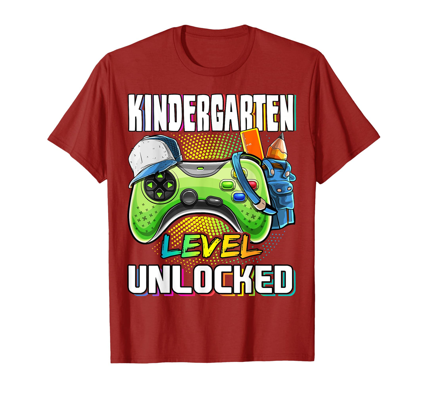 Kindergarten Level Unlocked Video Game Back to School Boys T-Shirt