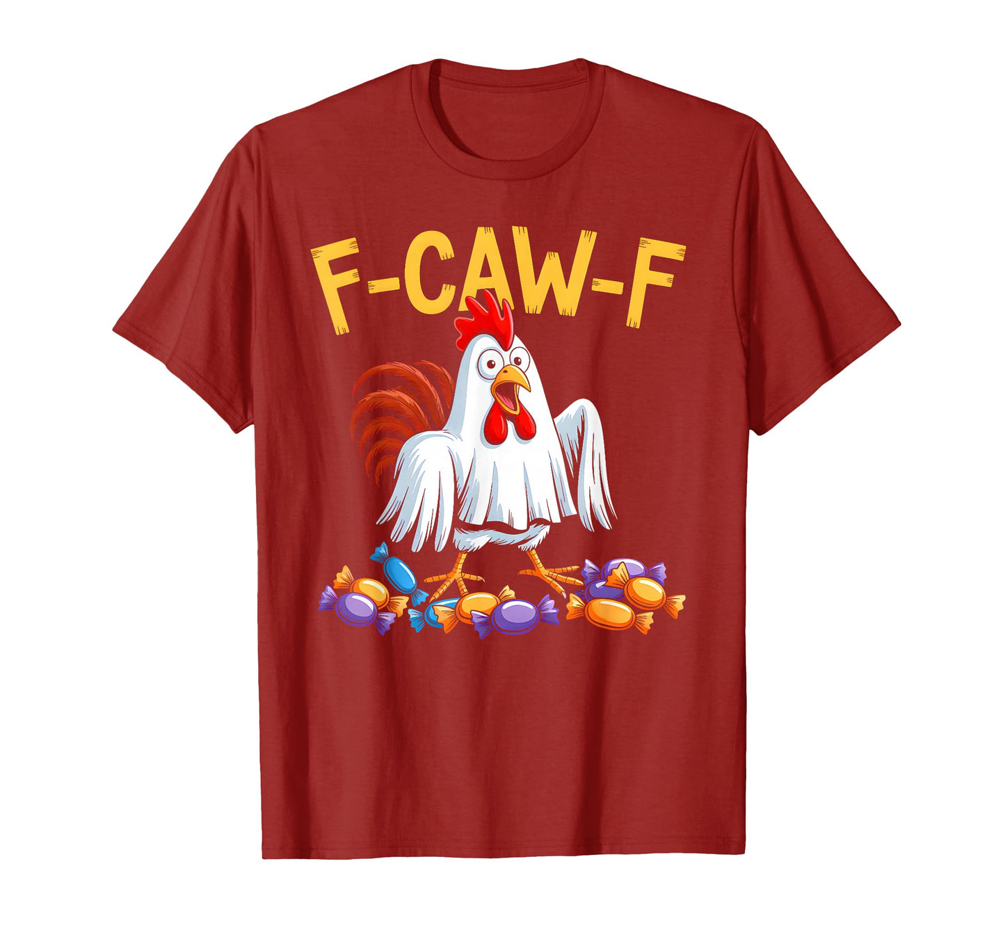 F-Caw-F Funny Chicken Ghost Halloween Quote Rooster Meme T-Shirt