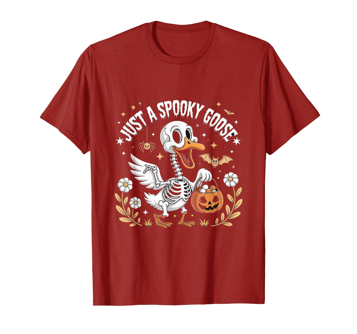 Just A Spooky Goose Skeleton Halloween T-Shirt