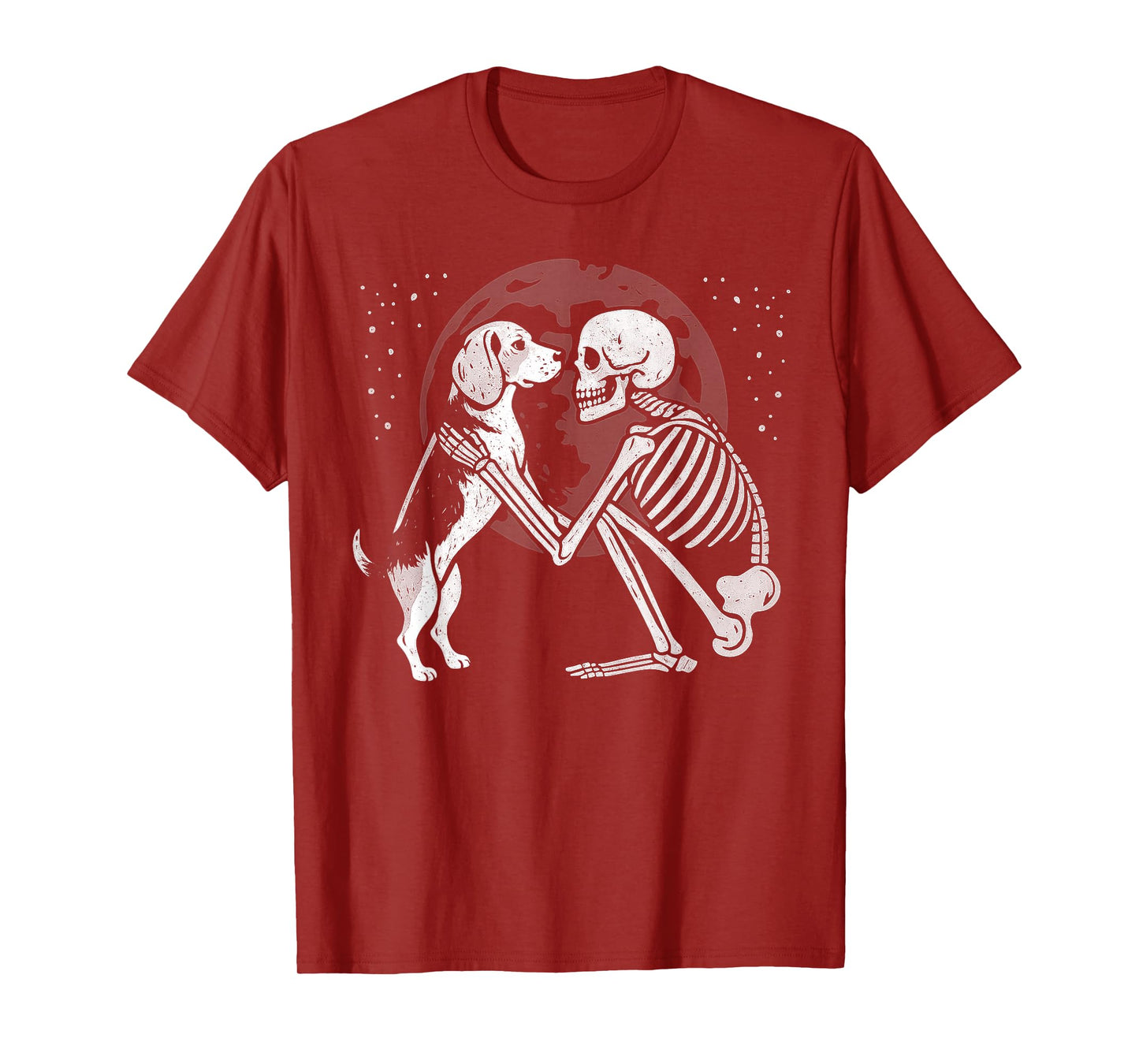 Beagle Skeleton Moon Halloween Dog Lover T-Shirt