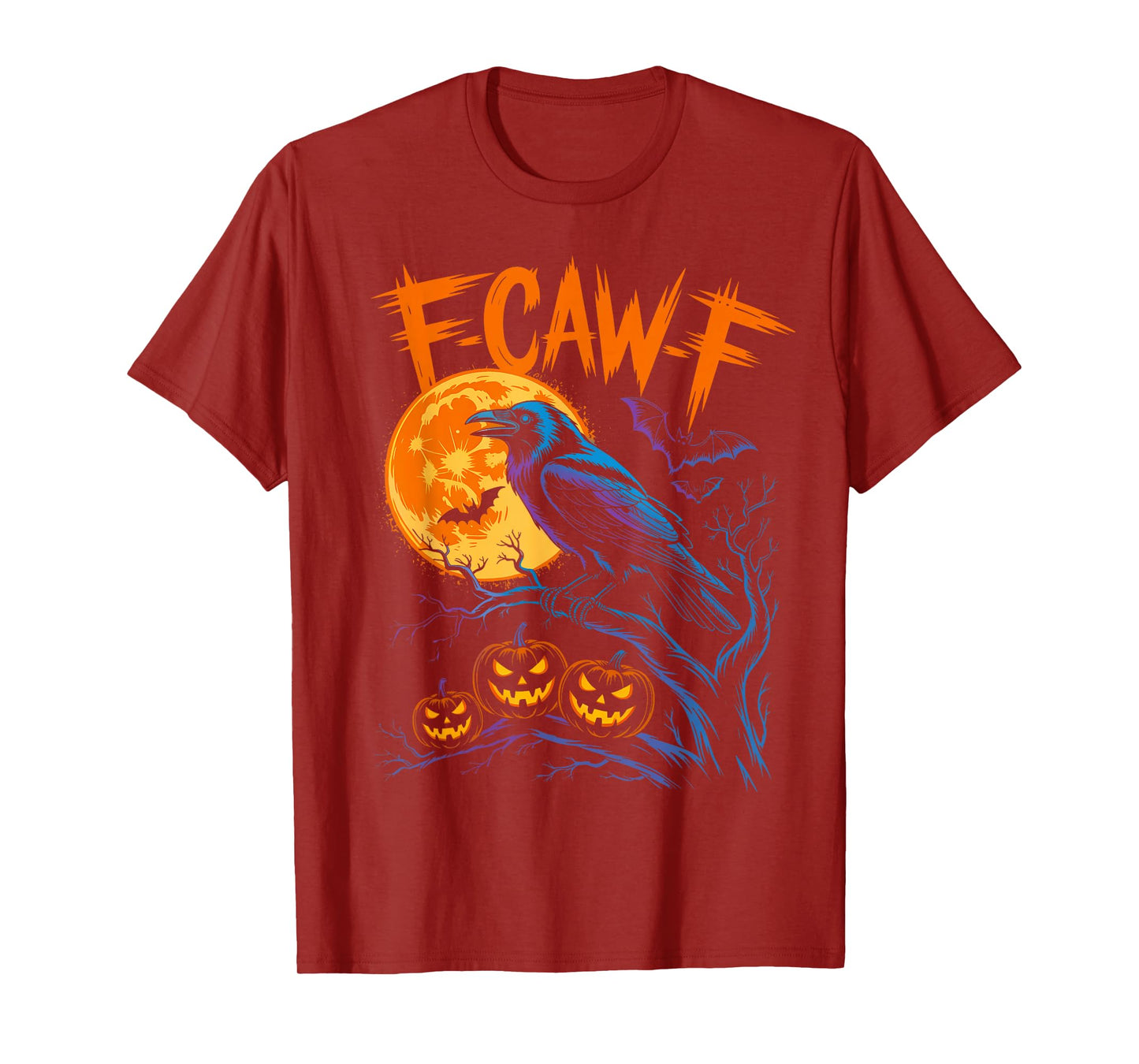 F-Caw-F Black Crow Pun Funny Bird Cawing Grunge Halloween T-Shirt