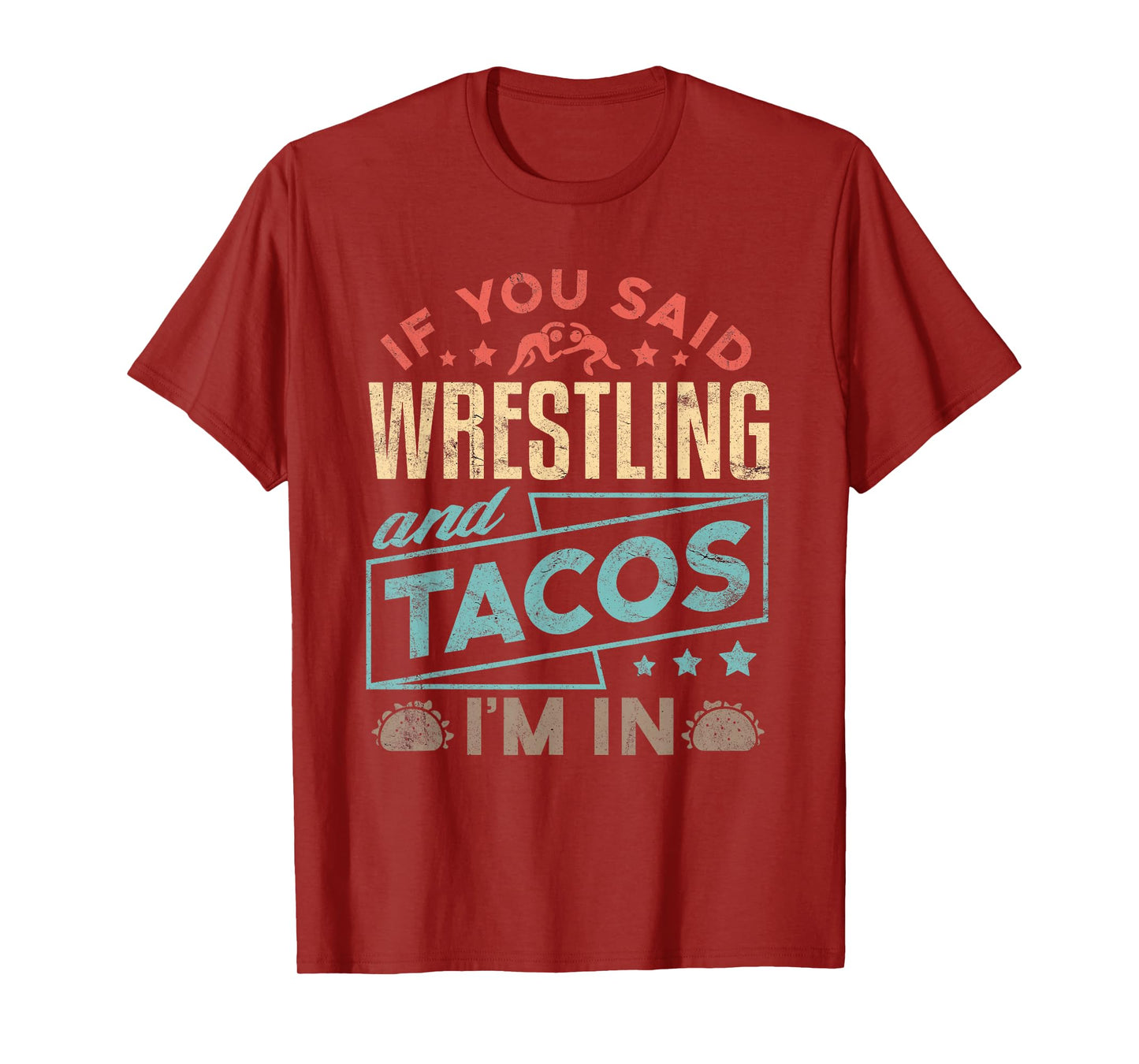 Funny Wrestling and Tacos Shirt Wrestle Retro Men Boys Kids T-Shirt