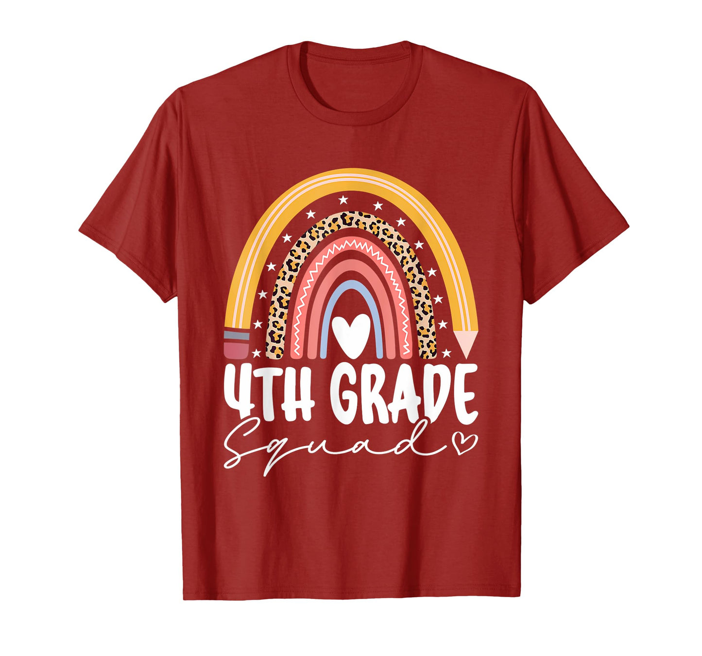 Back To School Rainbow 4th Fourth Grade Squad For Teachers T-Shirt