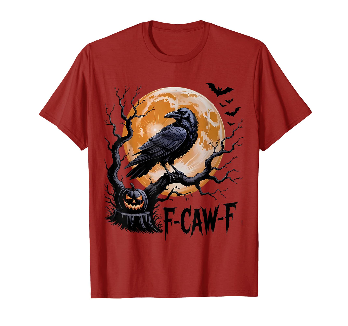 F-Caw-F Black Crow Bird Retro Vintage Gothic Moon T-Shirt