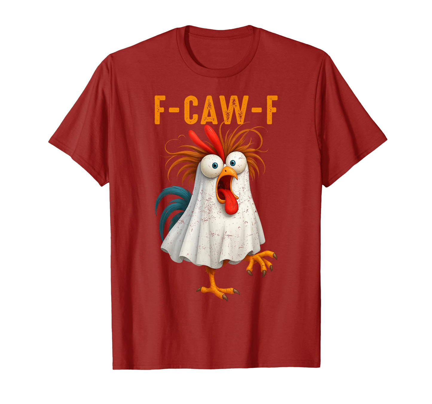 F-Caw-F Funny Halloween Ghost Chicken Quote Rooster Meme T-Shirt