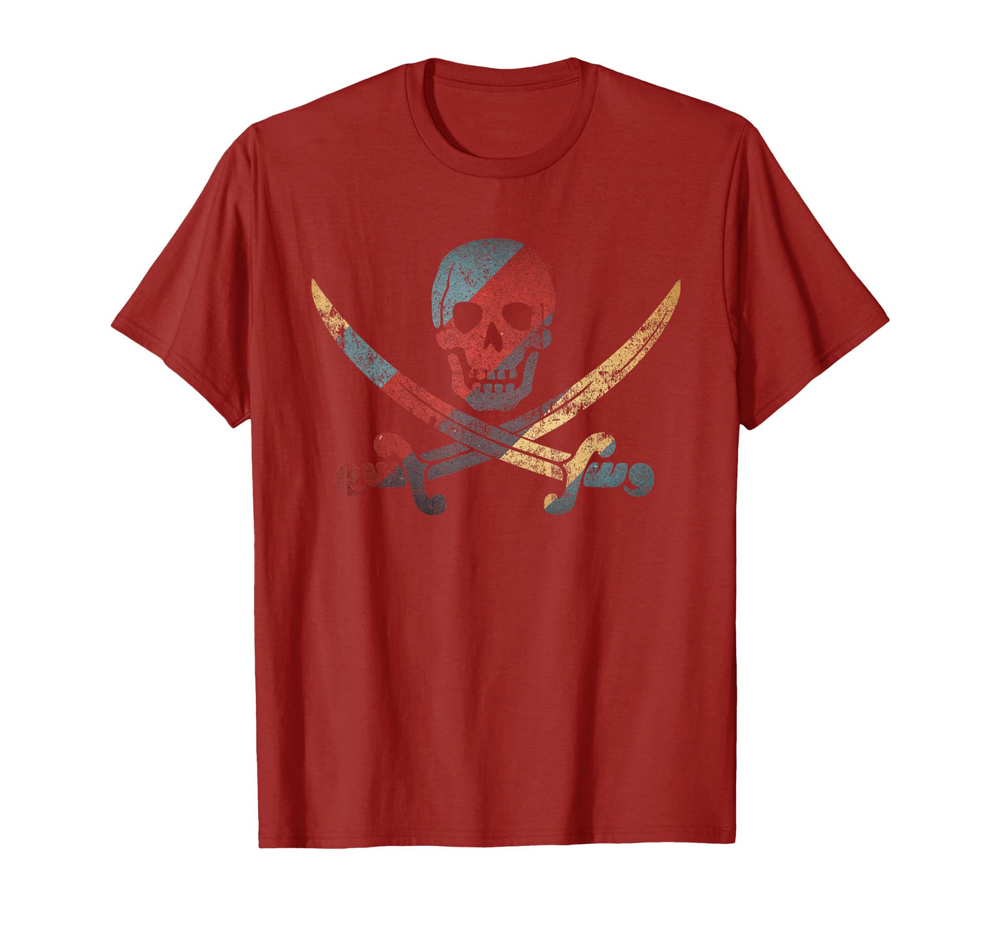 Pirate Skull and Crossbones Skeleton Retro Style Vintage T-Shirt