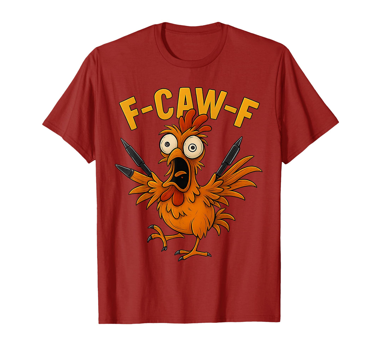 Funny F-Caw-F Chicken FCAWF, Quote Rooster Meme, Halloween T T-Shirt